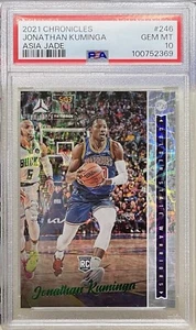 2021-22 Panini Chronicles Luminance Jonathan Kuminga #246 Asia Jade /44 PSA 10 - Picture 1 of 4