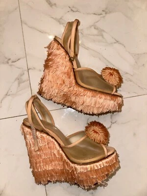 Zapatos de salón Charlotte Olympia rosa tela melocotón talla 34 EE. UU. 4 ¡usados una sola vez!! Foto 1 de 4