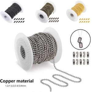 5m Metallstahl Kette DIY Schmuck Herstellen Gliederkette Kugelkette Basteln - Bild 1 von 14