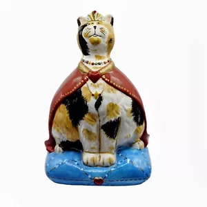 Queen Bank Calico gatto su cuscino blu gattino ceramica 7" x 5" novità con tappo - Foto 1 di 6