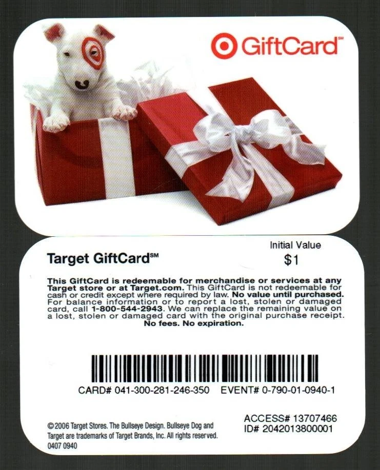 TARGET Bullseye Puppy for Christmas ( 2007 ) Gift Card ( $0 ) - RARE - Image 1 of 1