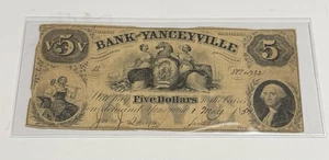 1855 $5 Bank of Yanceyville NC Obsolete Currency (Haxby NC-105 G6 P-1560) Note - Picture 1 of 2