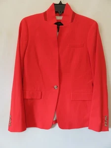 J Crew Damen Wolle Regent Blazer Jacke Einknopf Orange Gr. 6 Akademische Arbeit - Bild 1 von 12