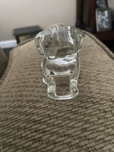 Vintage Federal Glass Sad Puppy Dog Figurine 3” Clear 1940s - Picture 1 of 8