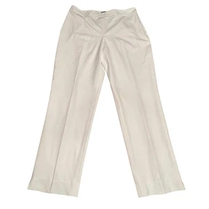 New Talbots White Hollywood Pleated Pants Womens Size 12 Preppy Business Casual - Picture 1 of 12