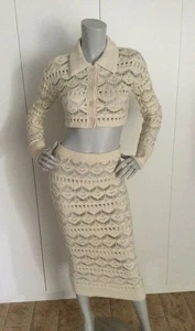 Conjunto de falda y top recortado L'Academie "Talmai Pointelle" talla XXS - Imagen 1 de 7