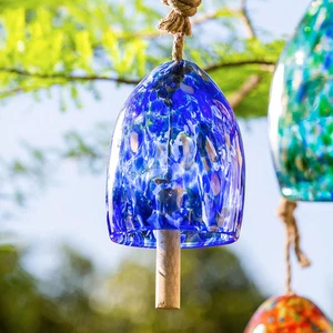 Art Glass Speckle Deep Blue Bell Chime - Picture 1 of 5