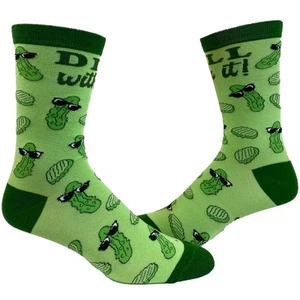 Youth Dill With It Socks Funny Pickles Deal With It Funny Vegetables Graphic - Picture 1 of 9