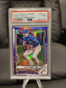 2021 Bowman Chrome #BCP-193 Bobby Witt Jr Prospects Purple Refractor /250 PSA 9! - Picture 1 of 2