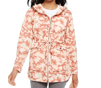 Chaqueta con Capucha Columbia West Bluff Mujer Talla L Rosa Camuflada Frontal Cremallera Cintura Ajustada Foto 1 de 4
