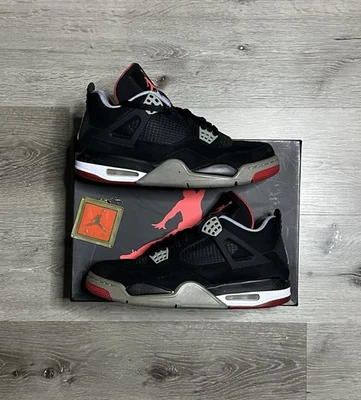 Nike Air Jordan 4 BRED Black Red Cement 308497 089 Sz 8.5 2012 IV - Image 1 of 4