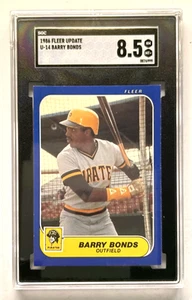 Barry Bonds Pittsburgh Pirates 1986 Fleer Update #U14 Rookie card graded SGC-8.5 - Picture 1 of 2