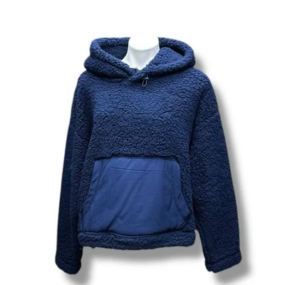 Sudadera con Capucha Zella Cassie Azul Marino Imitación Piel de Oveja Vellón Confort Nordstrom Boxy Mujer Talla L Foto 1 de 4