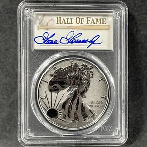 2019 Silver Eagle Enhanced Reverse Proof Goose Gossage Signed Baseball PCGS PR70 - Picture 1 of 4