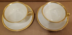 De colección • Lenox • Esmoquin • Borde dorado • Tazas de té/platillos • Lote de 2 juegos • ¡Excelente!¡! - Imagen 1 de 9