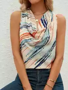 Top, Casual Sleeveless Top For Spring & Summer, Women's Clothing size MEDIUM - Picture 1 of 3