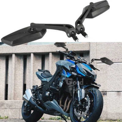 Espejos retrovisores laterales negros para motocicleta Kawasaki Z1000 2003-2016 8 mm/10 mm 2x Foto 1 de 4