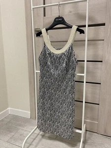 Diane Von Furstenberg Silk Beads Zebra Sleeveless Dress Size M - Picture 1 of 12
