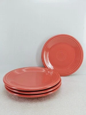FIESTAWARE set lot 4 SALAD PLATE flamingo pink NEW FIESTA 7 1/4"