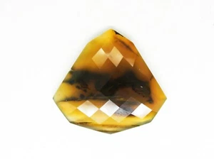 Natural Montana Agate Gemstone Fancy Shape Loose Agate Cabochon Yellow Color Gem - Picture 1 of 4