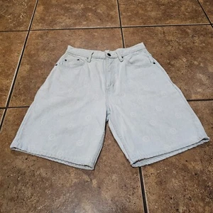 Vintage Bullseye Jort Shorts Denim Original Wears 90s Summer Graphic Print - Picture 1 of 11
