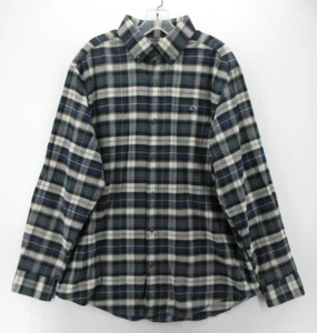 Vineyard Vines Shirt Men Large Blue Button Up Flannel Whale Logo Tartan Plaid - Picture 1 of 10