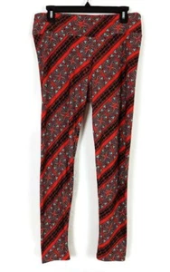 LuLaRoe TC Tall & Curvy Leggings Red and Blue Geometric Pattern - Picture 1 of 7