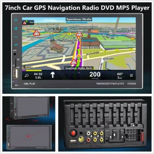 7" inch Car GPS Navigation Radio MP5 Player Rear View 2 DIN Stereo Touch Screen - Picture 1 of 12