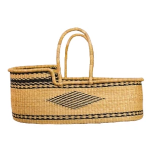 Handgewebter Baby Moseskorb, Babybett mit Matratze, Babybett, Ghana Babykorb - Bild 1 von 3