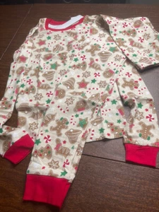 NWT 14 uni COOKIES christmas gingerbread men candy cane pajamas childrens place - Picture 1 of 4