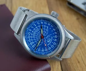 Raketa Polar Herrenuhr 24 Stunden Vintage Uhr Herren Geschenk UdSSR Sowjet Geschenkidee - Bild 1 von 11