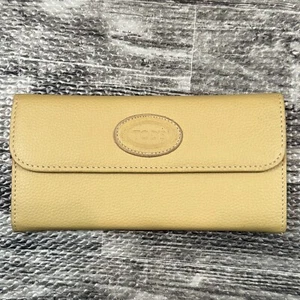 Tod's Damen-Geldbörse aus genarbtem Leder mit Dreifachfaltung und Druckknopf 7,5”x4” VINTAGE - Bild 1 von 13