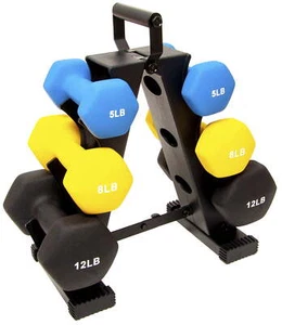 Dumbbell Set with Stand 5Lbs 8Lbs 12Lbs Weights Home Gym Fitness Equipment - Picture 1 of 12
