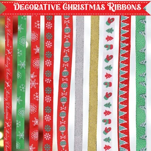 5M Festive Printed Christmas Ribbon Seasonal Gifts Wreath Tree Crafts Decor - Picture 1 of 37