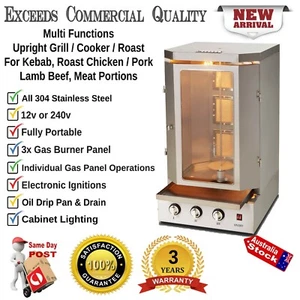 PORTABLE 12Vdc BOTTLED GAS DONER KEBAB LAMB BEEF ROAST CHICKEN BBQ GRILL MACHINE - Picture 1 of 8