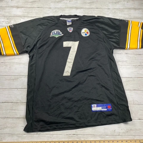 STITCHED RBK Steelers NFL Jersey Roethlisberger 2009 Super Bowl XLIII SEWN Sz 50 Cover