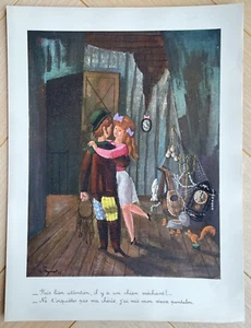 Peynet Gravure humoristique chien méchant les amoureux de Peynet - Picture 1 of 1