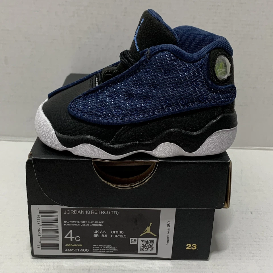 Jordan 13 Brave Blue Toddler Size 4c 414581-400 Air Jordan Retro Baby Navy