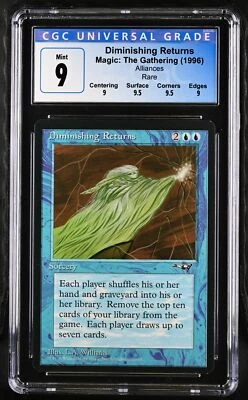 DIMINISHING RETURNS Alliances Rare CGC 9 Q++ MTG [Nostalgium] - Image 1 of 2