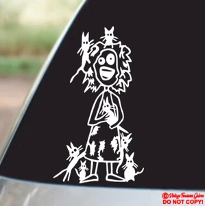 CRAZY CAT LADY Vinyl Decal Sticker Window Wall Bumper FUNNY JDM FELINE WOMAN LOL - Picture 1 of 2