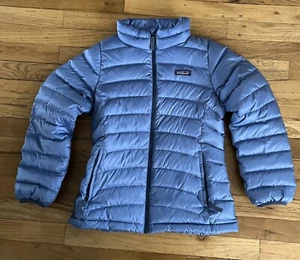 Patagonia Down Sweater Puffer Jacket Girls L 12 Light Purple Full Zip Mock Neck - Picture 1 of 4