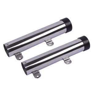 Stainless Steel Fishing Rod Holders Clamp On Rails Mounting Boat Transom Mounted - Picture 1 of 8