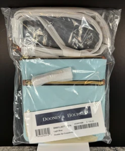 Dooney & Bourke Light Blue Nylon Double Zip Crossbody Handbag - BRAND NEW - Picture 1 of 10
