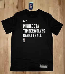 Nike Minnesota Timberwolves NBA Team T-Shirt Dri-Fit Black Men’s M - Picture 1 of 4
