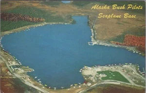 Alaska Bush Pilots Seaplane Base Lake Hood Spenard Aerial View postcard LQ6 - Picture 1 of 2