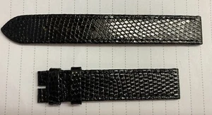 Black Genuine Lizard Gucci Watch Band 16mm - No Buckle - Picture 1 of 3