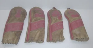 4 Rare Vintage Kenneth Smith Leather Golf Club Headcovers - Picture 1 of 14