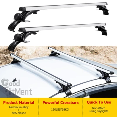 48" Car Universal Top Roof Rack Cross Bar Luggage Cargo Carrier Rails Aluminum - Image 1 of 4