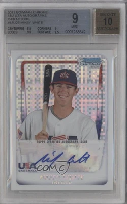 2011 Bowman Chrome X-Fractor /299 Mikey White #18U-26 BGS 9 MINT Auto - Image 1 of 2