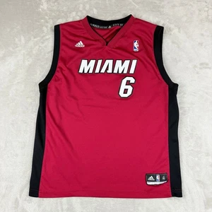 Camiseta Adidas Miami Heat LeBron James #6 Juvenil XL Roja Swingman NBA Baloncesto - Imagen 1 de 13